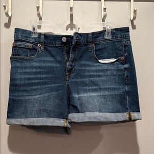 GAP Blue Jean Shorts with Rolled Hems and Casual Fading